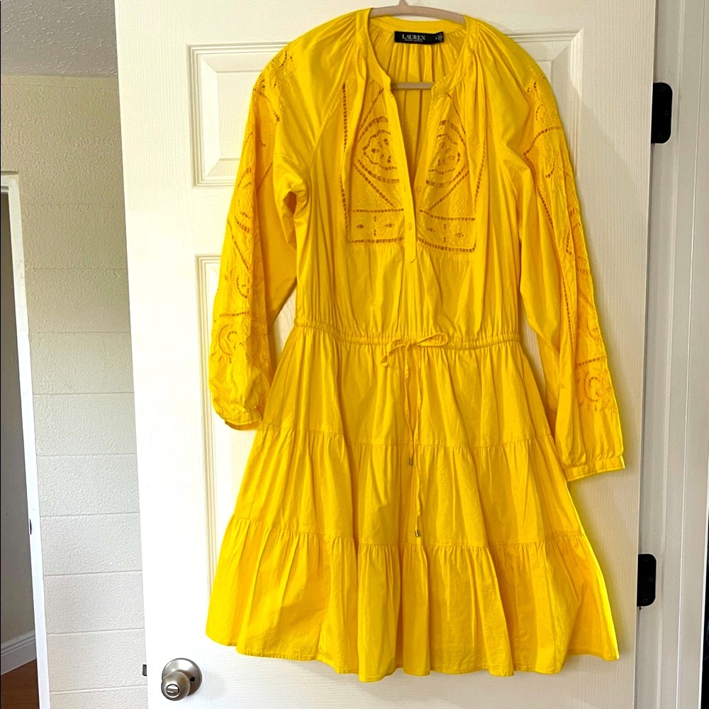 Ralph Lauren Bright Yellow Long Sleeve Dress